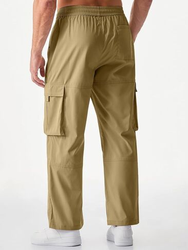JMIERR Mens Casual Cargo Pants Stretch Elastic Waist Drawstring Loose Fit Pants for Men in Saudi Arabia