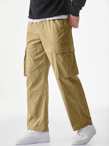JMIERR Mens Casual Cargo Pants Stretch Elastic Waist Drawstring Loose Fit Pants for Men in Saudi Arabia