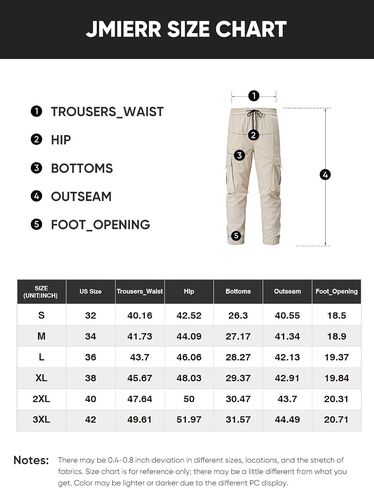 JMIERR Mens Casual Cargo Pants Stretch Elastic Waist Drawstring Loose Fit Pants for Men in Saudi Arabia