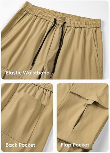 JMIERR Mens Casual Cargo Pants Stretch Elastic Waist Drawstring Loose Fit Pants for Men in Saudi Arabia