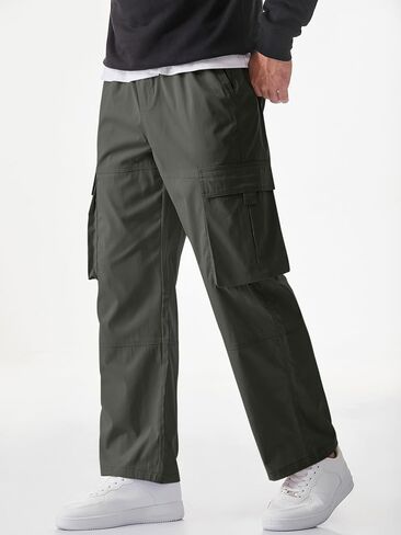 JMIERR Mens Casual Cargo Pants Stretch Elastic Waist Drawstring Loose Fit Pants for Men in Saudi Arabia