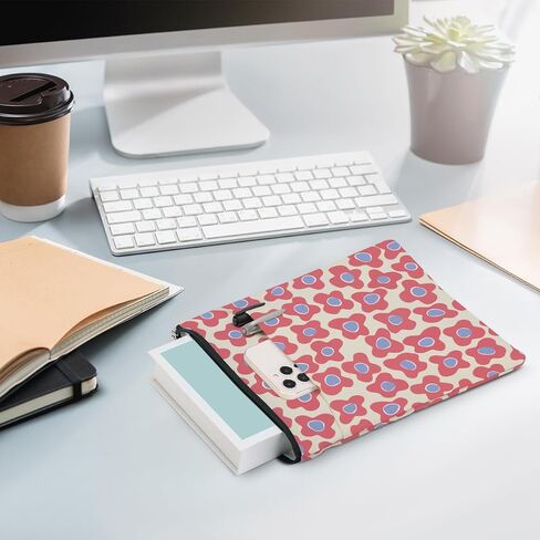 Floral Book Lovers Gifts Waterproof Flower Book Sleeve Botanical Book Pouch Book Protector with Zipper and Front Pocket Book Cover Case for Women Girlfriend Birthday Book Accessories Book Club Gifts in Saudi Arabia