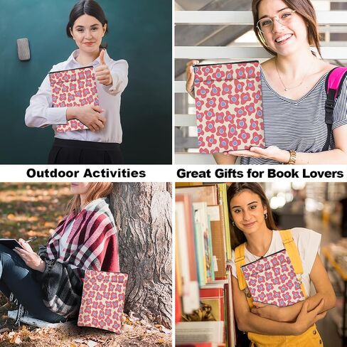 Floral Book Lovers Gifts Waterproof Flower Book Sleeve Botanical Book Pouch Book Protector with Zipper and Front Pocket Book Cover Case for Women Girlfriend Birthday Book Accessories Book Club Gifts in Saudi Arabia