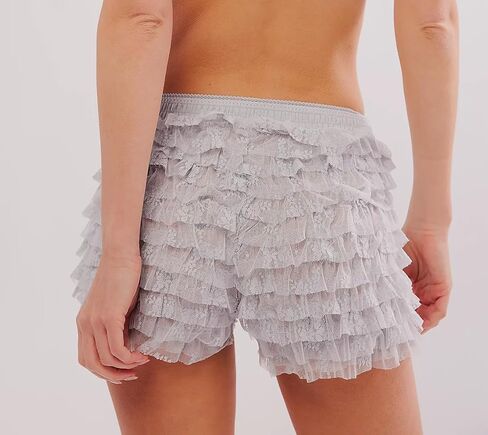 Women Lace Ruffle Bloomers Fairy Cute Layered Bottoms Shorts Y2k Floral Mesh Sweet Pettipants in Saudi Arabia