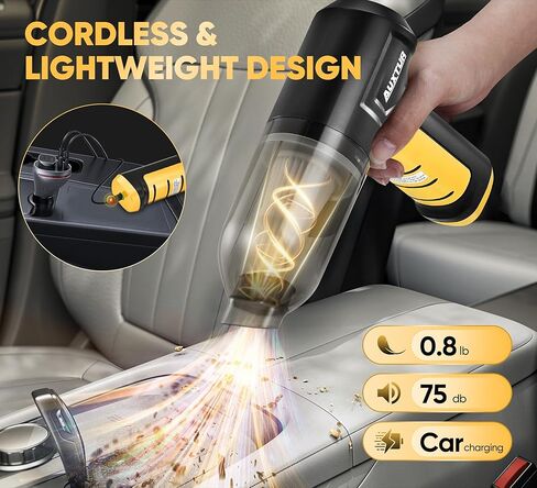 Car Vacuum Cleaner High Power|3 in 1 Portable Cordless Handheld Vacuum|15000PA Brushless Motor|Super Suction Mini Car Vacuum with Super Endurance for Car and Home in Kuwait