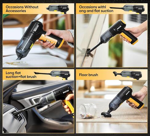 Car Vacuum Cleaner High Power|3 in 1 Portable Cordless Handheld Vacuum|15000PA Brushless Motor|Super Suction Mini Car Vacuum with Super Endurance for Car and Home in Kuwait