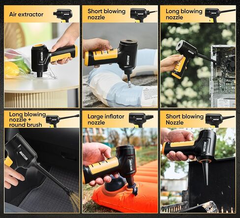 Car Vacuum Cleaner High Power|3 in 1 Portable Cordless Handheld Vacuum|15000PA Brushless Motor|Super Suction Mini Car Vacuum with Super Endurance for Car and Home in Kuwait