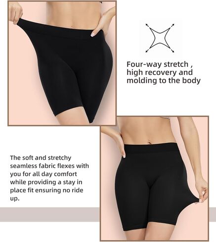 ATTLADY Women's Slip Shorts for Under Dresses Seamless Smooth Boyshort Panties Anti-Chafing Shorts in Saudi Arabia