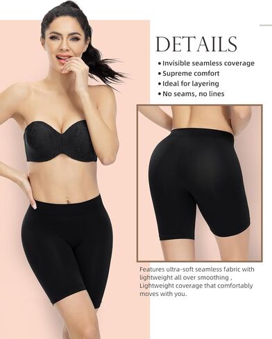 ATTLADY Women's Slip Shorts for Under Dresses Seamless Smooth Boyshort Panties Anti-Chafing Shorts in Saudi Arabia