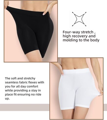 ATTLADY Women's Slip Shorts for Under Dresses Seamless Smooth Boyshort Panties Anti-Chafing Shorts in Saudi Arabia