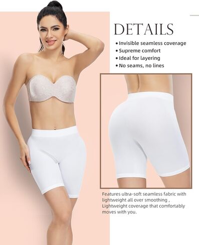 ATTLADY Women's Slip Shorts for Under Dresses Seamless Smooth Boyshort Panties Anti-Chafing Shorts in Saudi Arabia