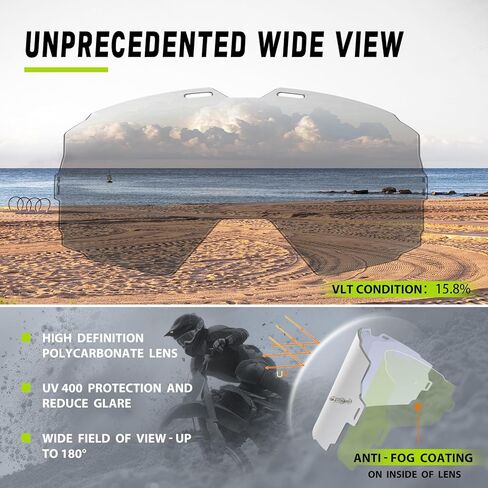 نظارات الدراجة الترابية فوق النظارات المضادة للضباب، نظارات واقية للدراجات النارية نظارات موتوكروس للرجال والنساء in Kuwait