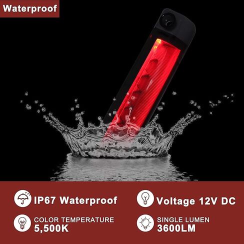 عدسة مدخنة 9-LED مجموعة مصابيح الفرامل الثالثة متوافقة مع Toyota 4Runner Highlander Prius Sienna وما إلى ذلك، مصباح الفرامل LED الثالث الخلفي والسقف المركزي عالي التركيب مع ميزة الفرامل القوية (مدخن) in Saudi Arabia