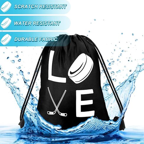 Sinmoe 12 Pcs Hockey Gift Bags Hockey Party Favor Bags Sport Hockey Theme Drawstring Bag Hockey Party Supplies for Kids Hockey Birthday Party Supplies Field Hockey Gifts,10 x 12 Inch in Saudi Arabia
