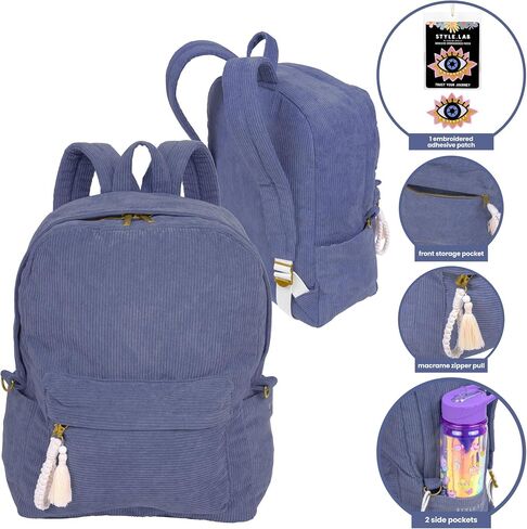 Fashion Angels Style.Lab Backpack for Kids, Corduroy Travel Bookbag with Cute & Stylish Design, Ideal for Girls & Boys in School in Saudi Arabia