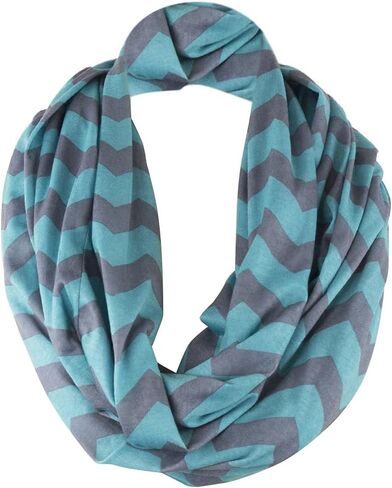 Shop Chevron Zipper Pocket Scarf for Women - Stores Keys, Wallet, Phone in Saudi Arabia