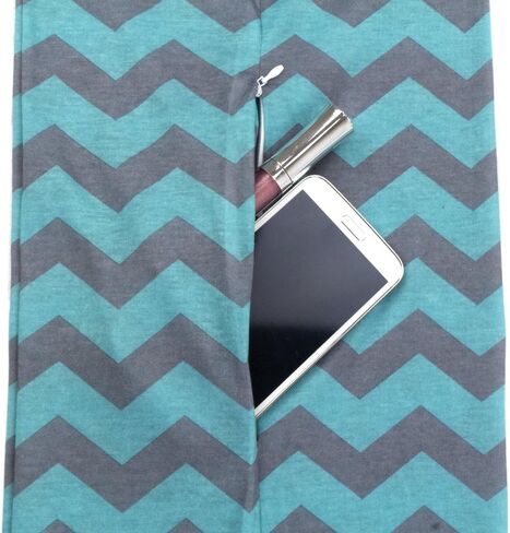 Shop Chevron Zipper Pocket Scarf for Women - Stores Keys, Wallet, Phone in Saudi Arabia