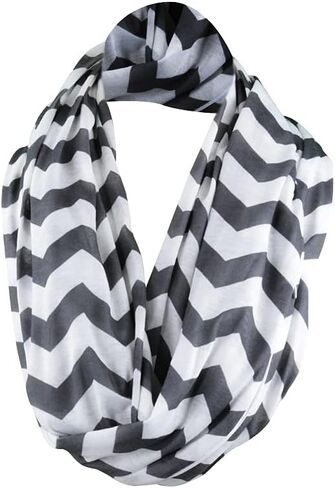 Shop Chevron Zipper Pocket Scarf for Women - Stores Keys, Wallet, Phone in Saudi Arabia