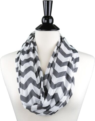 Shop Chevron Zipper Pocket Scarf for Women - Stores Keys, Wallet, Phone in Saudi Arabia