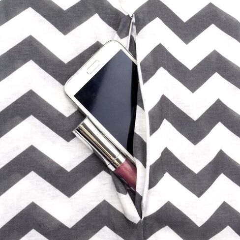 Shop Chevron Zipper Pocket Scarf for Women - Stores Keys, Wallet, Phone in Saudi Arabia