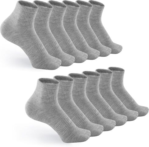 6/12 Pairs Quarter Socks for Women Men - Casual Crew Socks Arch Support Breathable Socks Quarter Socks Unisex in Saudi Arabia
