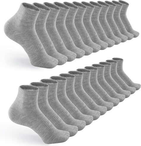 6/12 Pairs Quarter Socks for Women Men - Casual Crew Socks Arch Support Breathable Socks Quarter Socks Unisex in Saudi Arabia
