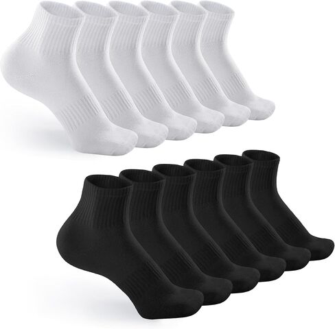 6/12 Pairs Quarter Socks for Women Men - Casual Crew Socks Arch Support Breathable Socks Quarter Socks Unisex in Saudi Arabia
