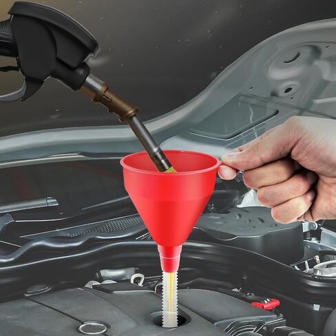 Oil Funnels Set, Automotive Fuel Funnels, Wide Mouth Gas Funnel with Handle, Large Funnels with Hose, Plastic Long Neck Oil Funnels, Gasoline Funnel Kit for Water, Fuel, Oil Change (10) in Saudi Arabia