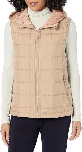 URBAN REPUBLIC Women's Quilted Zip-up Vest with Hood in Kuwait