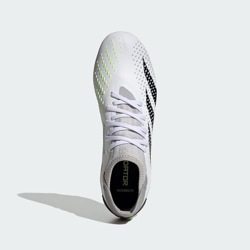 حذاء رياضي Adidas للجنسين Predator Accuracy.3 للأرضيات الصلبة، أبيض/أسود أساسي/ليمون شفاف، 12.5 US للرجال in Saudi Arabia