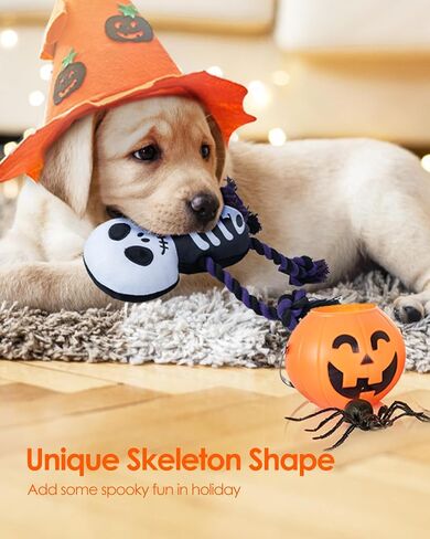 Halloween Dog Toys, Funny Squeaky Dog Toys, Plush Stuffed Dog Toys for Small Medium Large Dogs, Puppy Chew Toys for Teething, Dog Rope Toys, Dog Toys for Boredom, Entertaining - Bat in Saudi Arabia