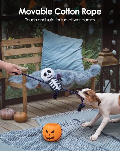 Halloween Dog Toys, Funny Squeaky Dog Toys, Plush Stuffed Dog Toys for Small Medium Large Dogs, Puppy Chew Toys for Teething, Dog Rope Toys, Dog Toys for Boredom, Entertaining - Bat in Saudi Arabia