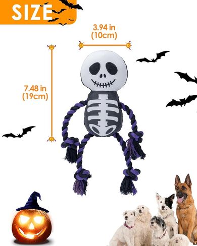 Halloween Dog Toys, Funny Squeaky Dog Toys, Plush Stuffed Dog Toys for Small Medium Large Dogs, Puppy Chew Toys for Teething, Dog Rope Toys, Dog Toys for Boredom, Entertaining - Bat in Saudi Arabia