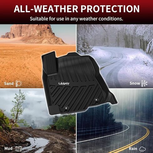 سجادات أرضية LASFIT لسيارة Toyota RAV4 2019-2024 (تشمل الهجين) سجادات TPE تناسب جميع الأحوال الجوية بطانة أرضية مخصصة لسيارة Toyota RAV 4 الصف الأول والثاني، أسود in Kuwait