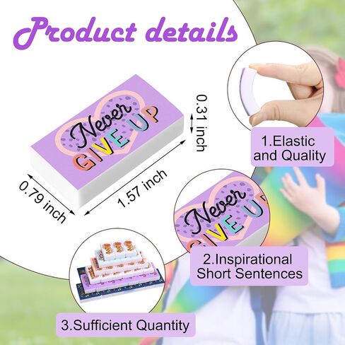 100 Pcs Inspirational Pencil Erasers Bulk for Kids Fun Motivational Eraser School Supplies Back to School Office Supplies for Classroom Office Teacher Artists (Lovely) in Kuwait