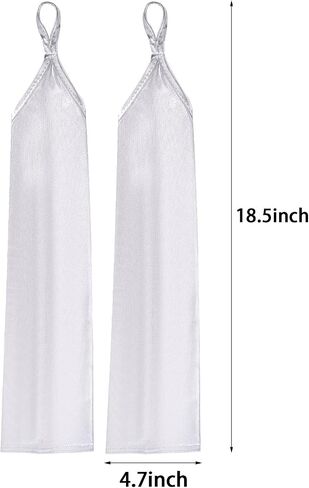 Metallic Gloves Women Costume Fingerless Gloves Halloween Girl Long Elastic Shiny Cosplay Gloves Party Accessories in Kuwait
