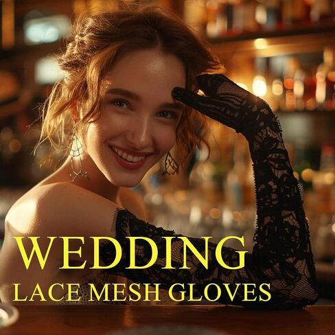 Short Lace Mesh Gloves Black Fingerless Rhinestone Bridal Gloves for Wedding Party Opera Prom Halloween in Saudi Arabia