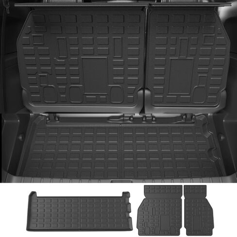 powoq Trunk Mat Compatible with 2021-2024 Toyota Sienna 3rd Row Cargo Liner TPE Rear Trunk Liner Mat Replacement for 2021 2022 2023 2024 Toyota Sienna Accessories(Trunk Mat) in Saudi Arabia