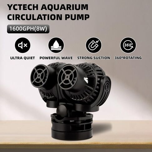 Aquarium Wave Maker Pump: 6W 1056GPH 360°Adjustable Power Head Fish Tank Circulation Pump with Magnet Suction Base for Freshwater | Saltwater Black in Kuwait