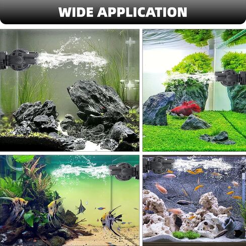 Aquarium Wave Maker Pump: 6W 1056GPH 360°Adjustable Power Head Fish Tank Circulation Pump with Magnet Suction Base for Freshwater | Saltwater Black in Kuwait