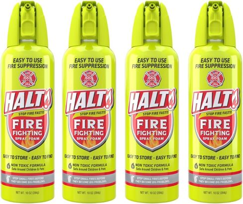Fire Extinguisher for Home – Handheld, Non-Toxic Foam Spray – Easy to Use, Store, and Find in an Emergency – Portable, Compact – For Home, Car, Kitchen, Apartment, Vehicle – Made in USA (4-Pack) in Saudi Arabia