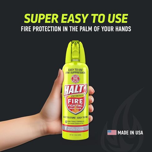 Fire Extinguisher for Home – Handheld, Non-Toxic Foam Spray – Easy to Use, Store, and Find in an Emergency – Portable, Compact – For Home, Car, Kitchen, Apartment, Vehicle – Made in USA (4-Pack) in Saudi Arabia