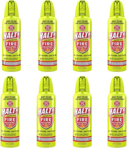 Fire Extinguisher for Home – Handheld, Non-Toxic Foam Spray – Easy to Use, Store, and Find in an Emergency – Portable, Compact – For Home, Car, Kitchen, Apartment, Vehicle – Made in USA (4-Pack) in Saudi Arabia