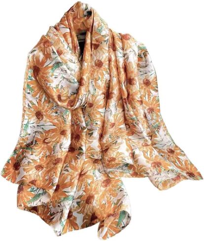 Acotavie Scarfs for Women Dressy Fashion Scarves Long Floral Pattern Scarf Lightweight Sunscreen Shawls in Saudi Arabia