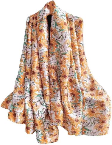 Acotavie Scarfs for Women Dressy Fashion Scarves Long Floral Pattern Scarf Lightweight Sunscreen Shawls in Saudi Arabia
