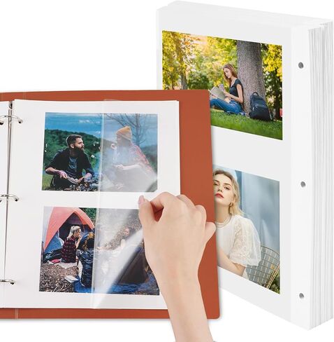 60 PCS Photo Album Self Adhesive Pages, Photo Album Pages for 3 Ring Binder Double Sided Photo Album Refill Pages Photo Mounting Sheets Fits 8x10-8.5 x 11 Photos in Saudi Arabia