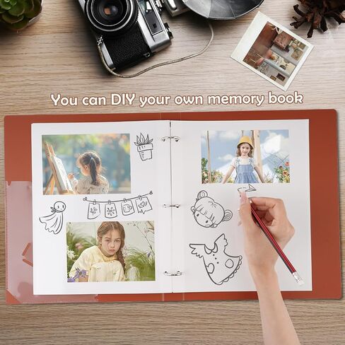 60 PCS Photo Album Self Adhesive Pages, Photo Album Pages for 3 Ring Binder Double Sided Photo Album Refill Pages Photo Mounting Sheets Fits 8x10-8.5 x 11 Photos in Saudi Arabia