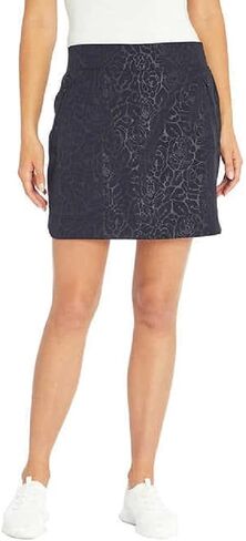 Orvis Women's Embossed Pull-On Travel Skort (Black Rose Embossed Print, L) in Saudi Arabia