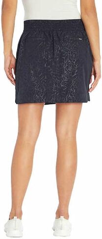 Orvis Women's Embossed Pull-On Travel Skort (Black Rose Embossed Print, L) in Saudi Arabia