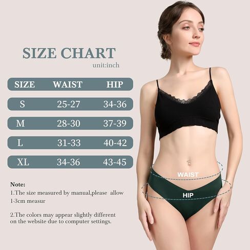 LEVAO Women Seamless Hipster Cheeky Bikini No Show Underwear Sexy Stretch V-Waist Hipster Wavy Sides Invisible Panties 5 Pack in Saudi Arabia